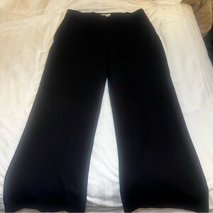 Boden Womens Pants sz 18 Tall Solid Black Wide Leg High Rise Office Career